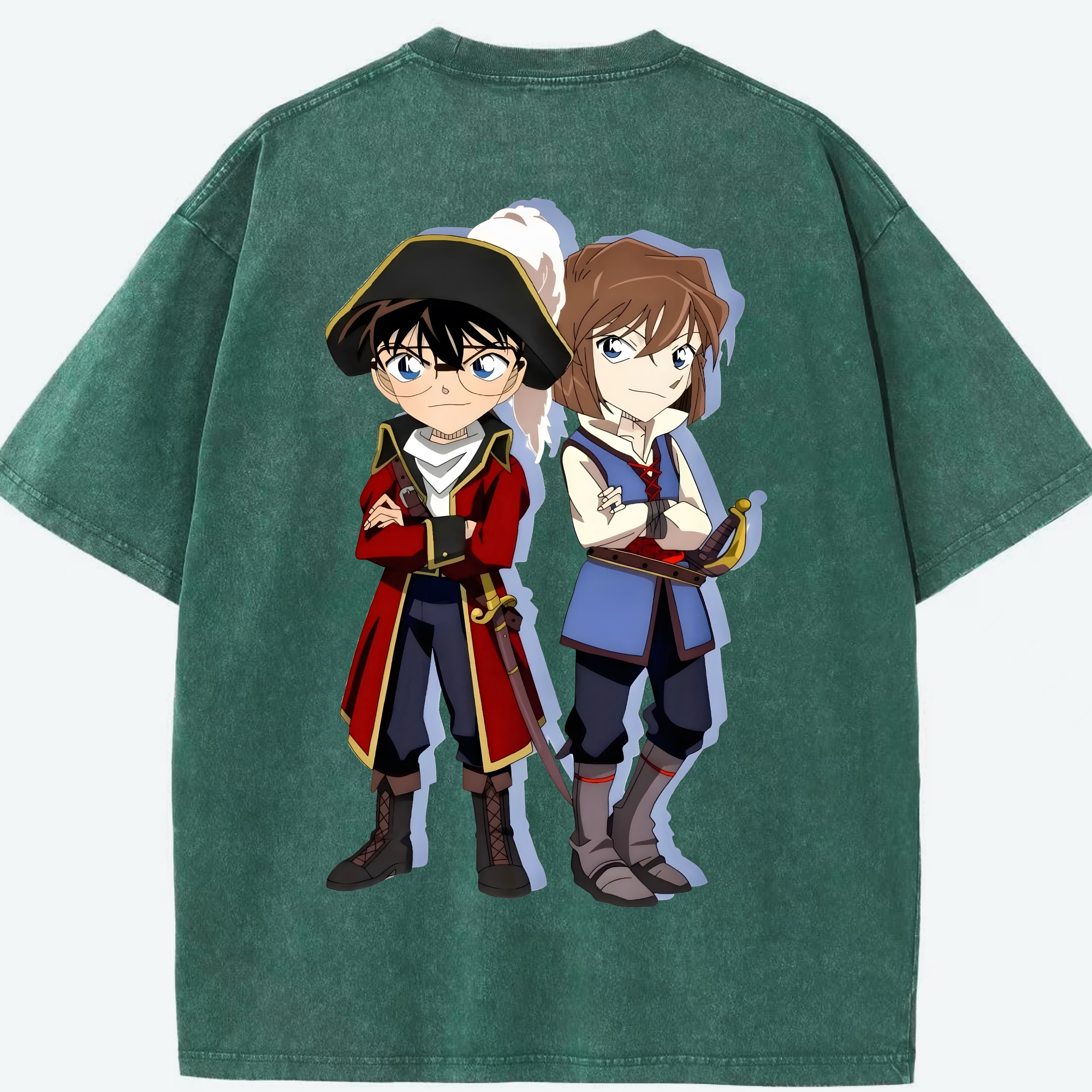 （画像用） 名探偵コナン 灰原 哀 はいばら あい Detective Conan Anita Hailey、Vi Graythorn Haibara Ai 綿100% ヴィンテージ風 半袖Tシャツ（背面プリント）